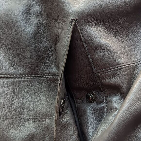 Mackage Grey Genuine Soft Leather Blazer Jacket Large - Picture 11 of 15